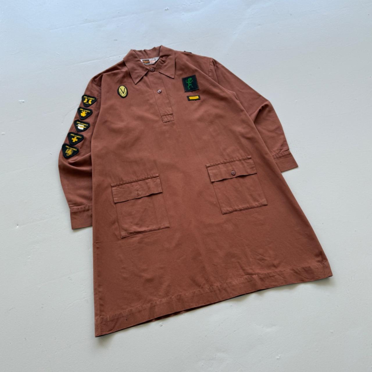 Brown Girl Guide Dress 80's Costume - Size 6