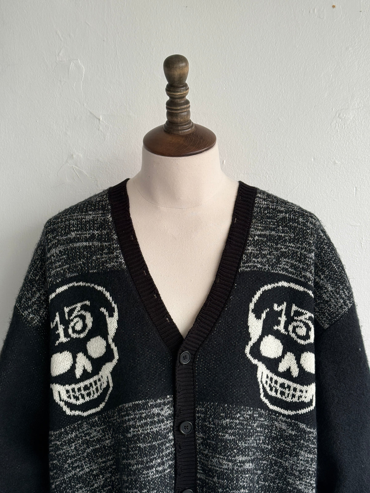 Ed Hardy Lucky 13 Skull Y2K Vintage Knitted Cardigan - XL Big