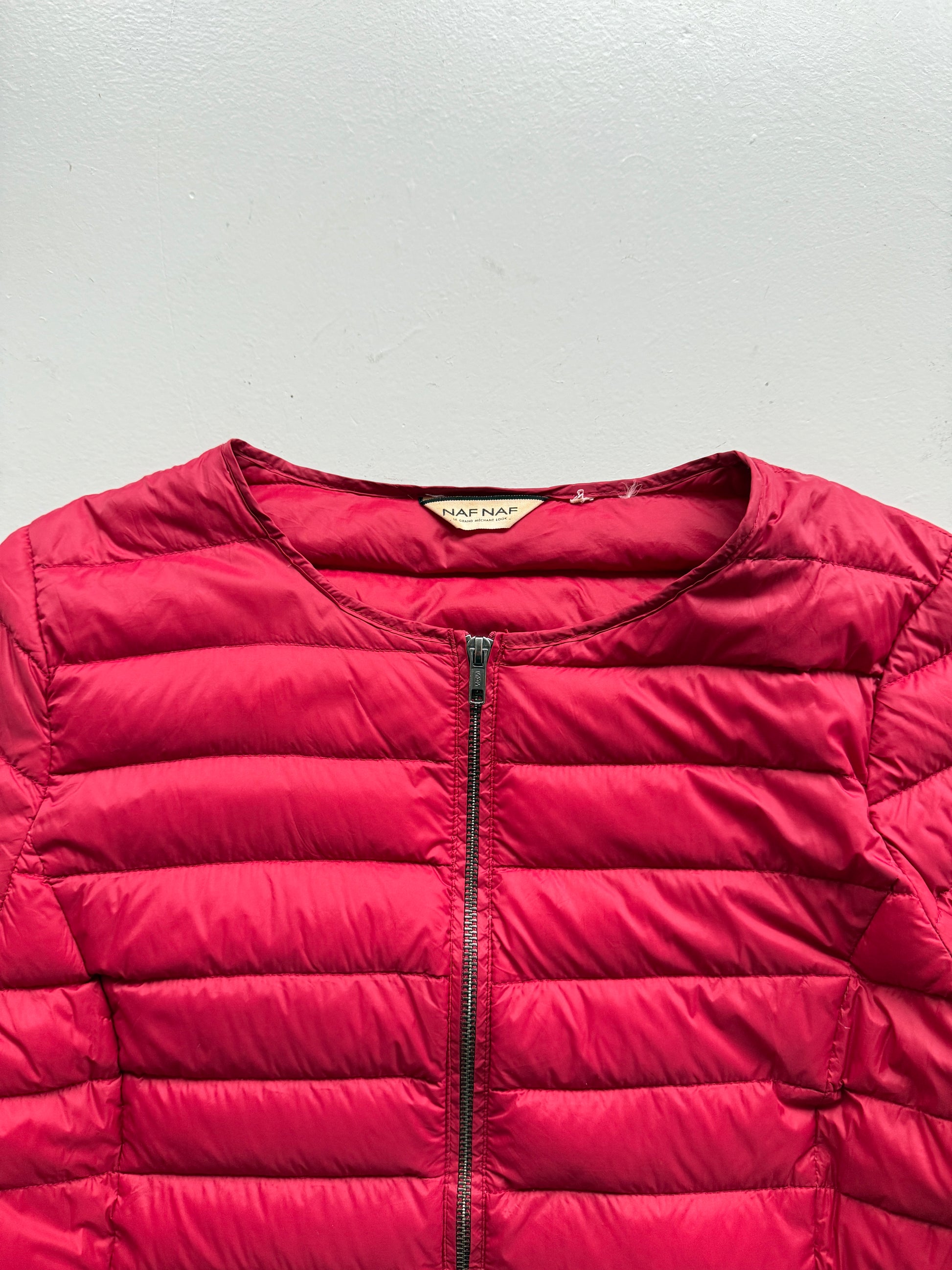 Red Naf Naf 00's Vintage Y2K Insulated Puffer Jacket - Size 10