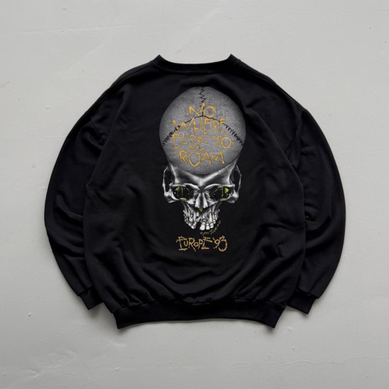 Black Metallica Pushead Europe 1993 Nowhere Else to Roam Tour Vintage Sweatershirt - XL