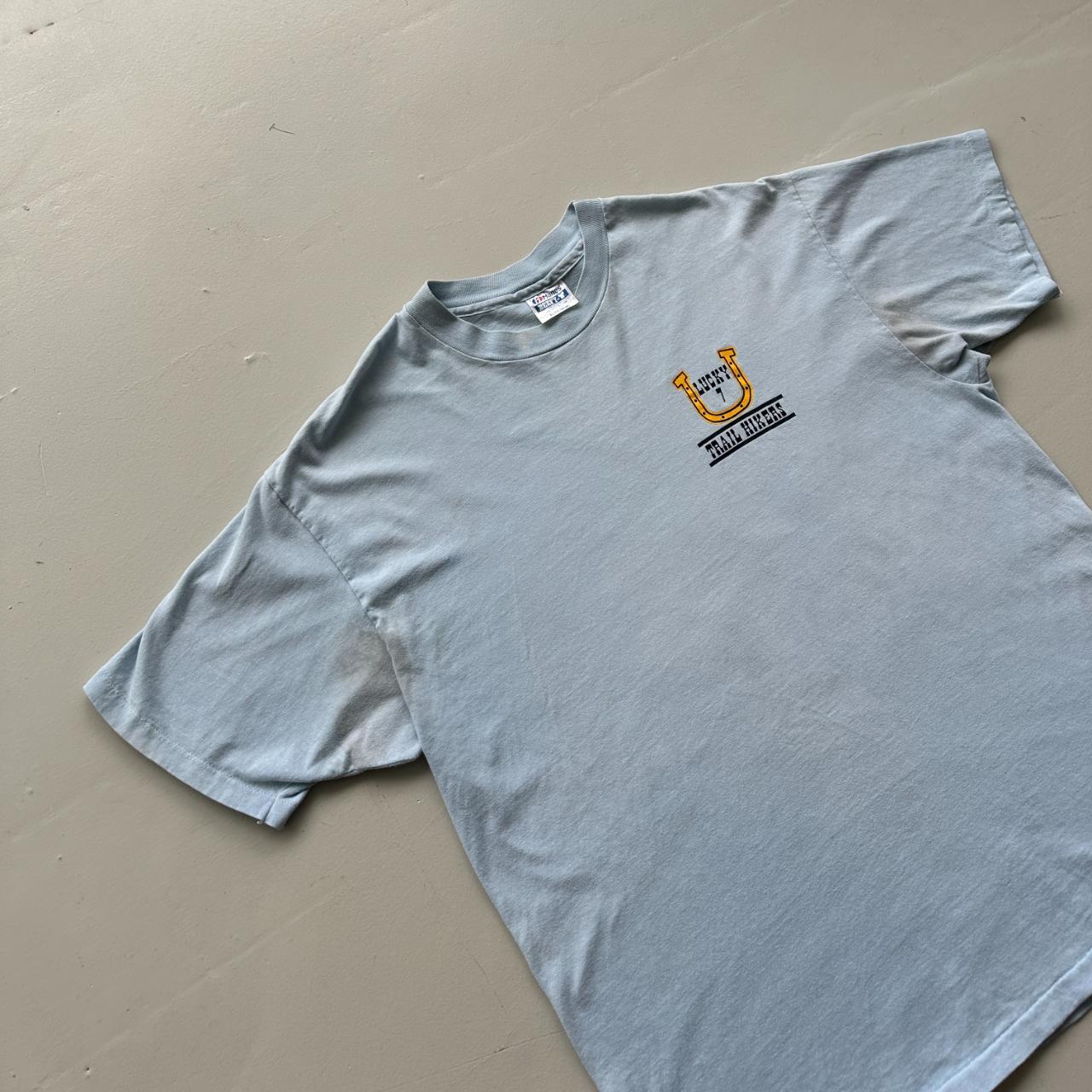 Light Blue Lucky Trail 90s Vintage T-shirt - XL