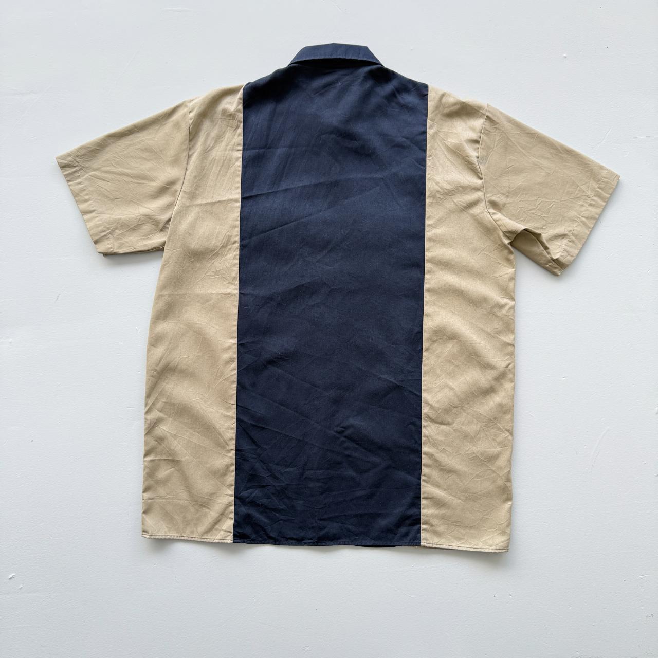 Navy Blue / Cream Dickies Workwear 90s Vintage Shirt - XL