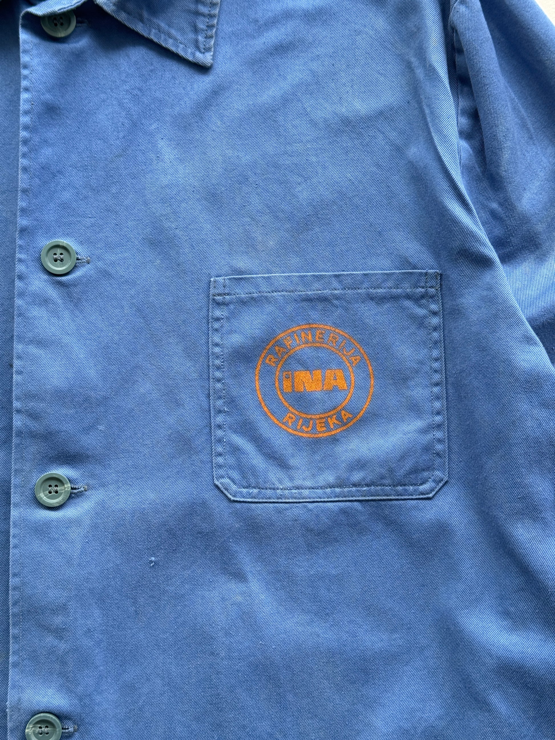 Blue French Chore Jacket 80's Vintage Workwear Jacket - XL