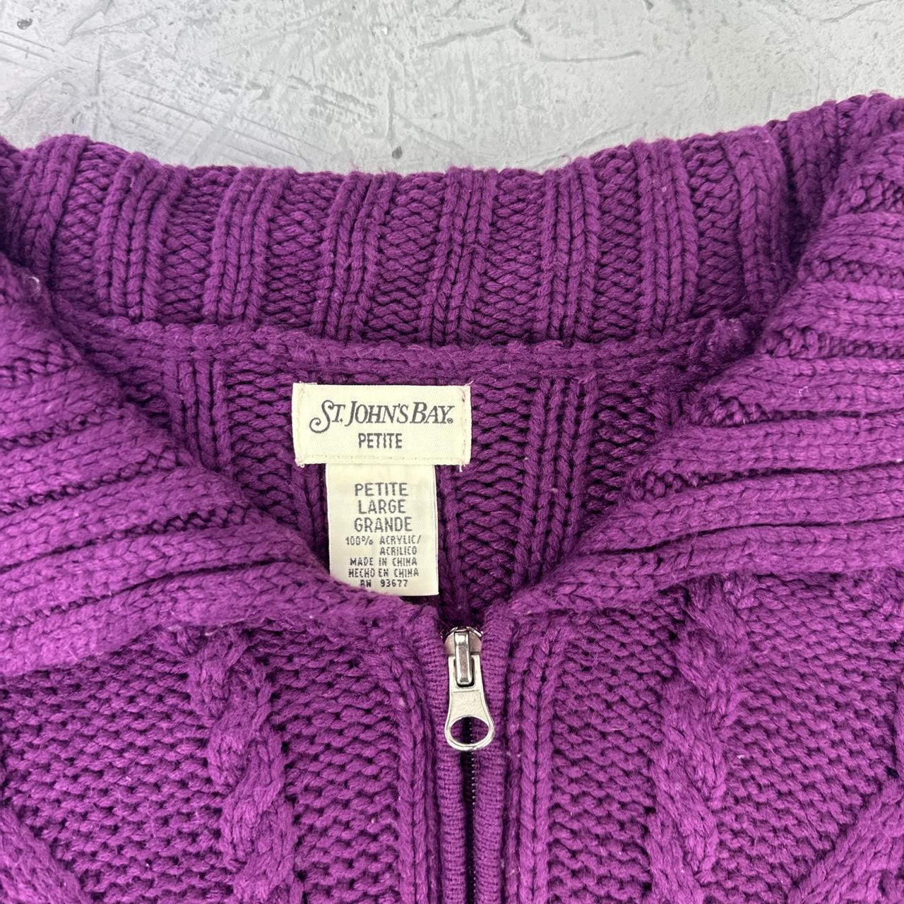Vintage Knitted Y2K Purple Cardigan - Small Size 10