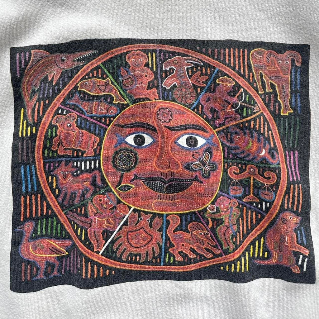 Cream Celestial Star Sign Art 90’s Vintage Graphic Sweatshirt - Large Boxy