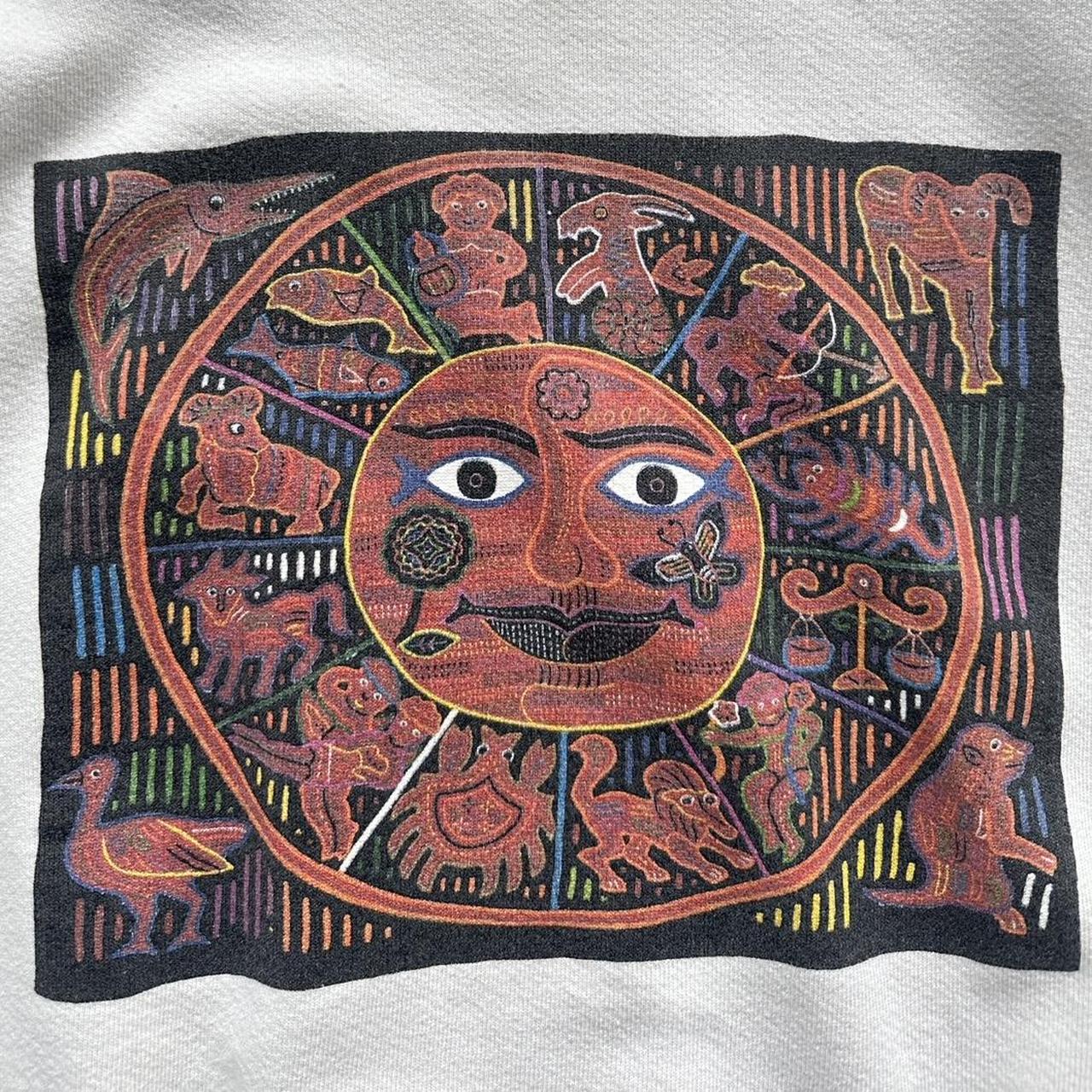 Cream Celestial Star Sign Art 90’s Vintage Graphic Sweatshirt - Large Boxy