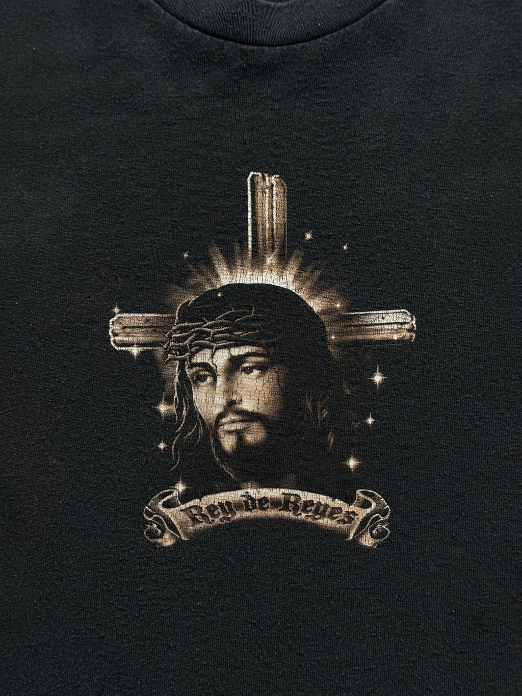 Black Jesus Rey de Reyes 00's Vintage Graphic T-Shirt - Large