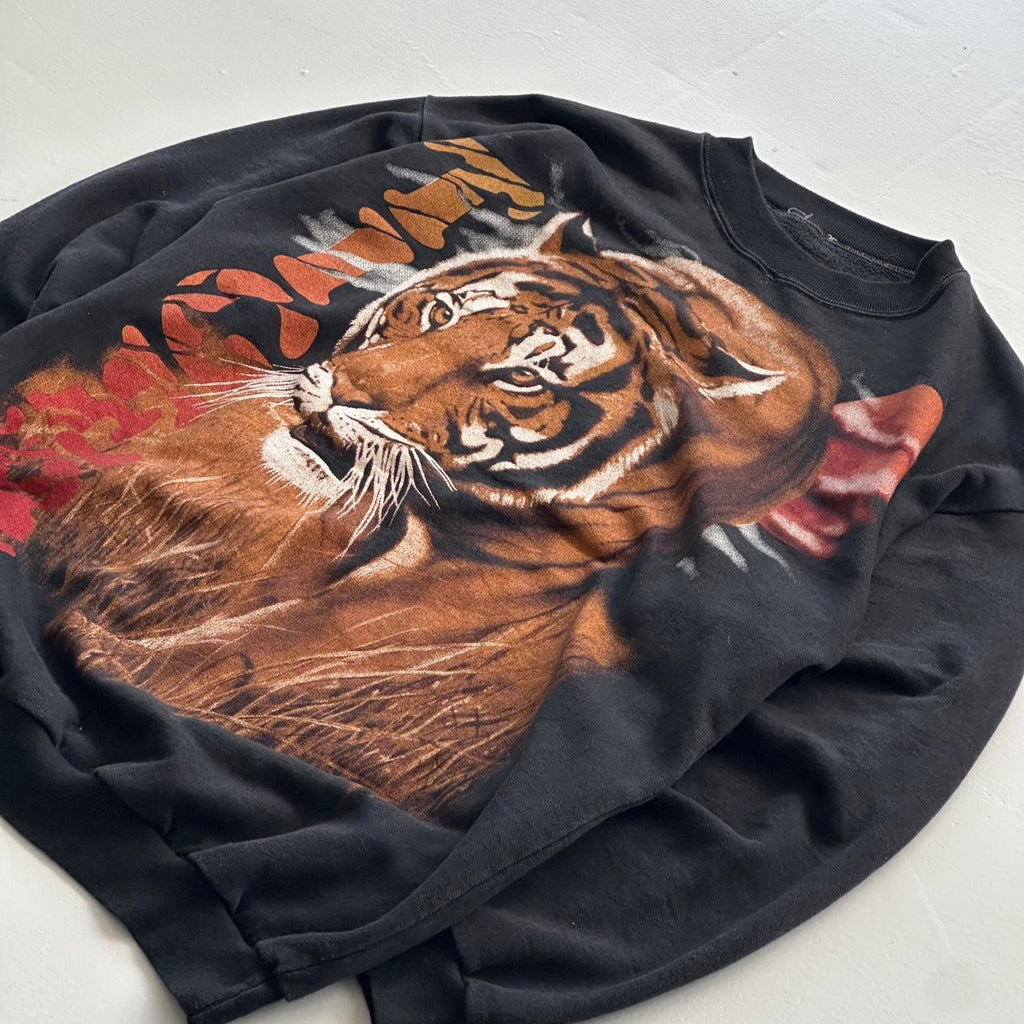 Black Tiger 90’s Vintage Graphic Sweatshirt - Medium