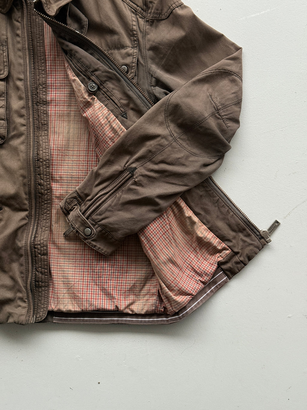 Brown Chevingon 90's Vintage Canvas Field Utility Jacket - UK 12