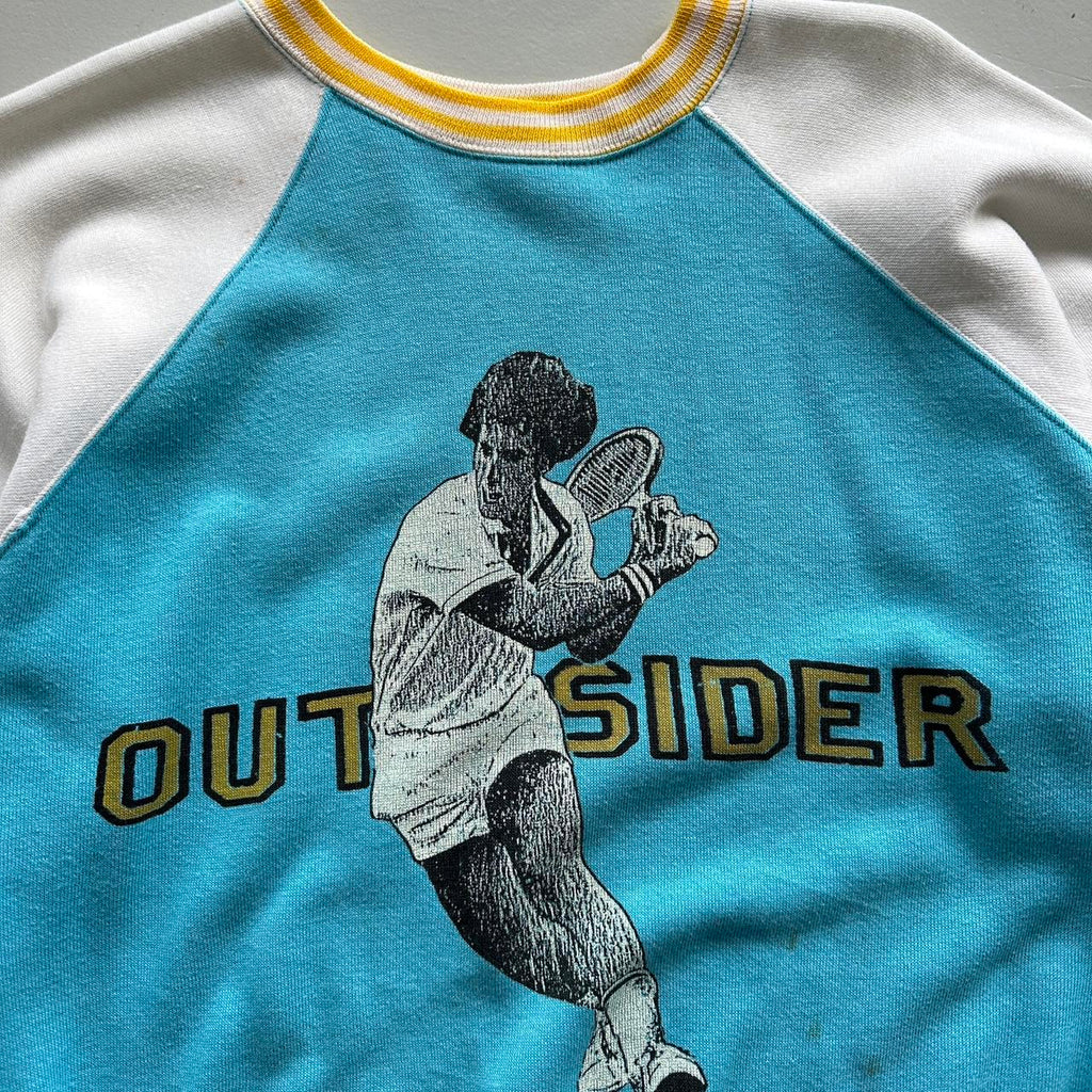 Blue Yellow Tennis 80’s Vintage Graphic Sweatshirt - Women’s 8/10