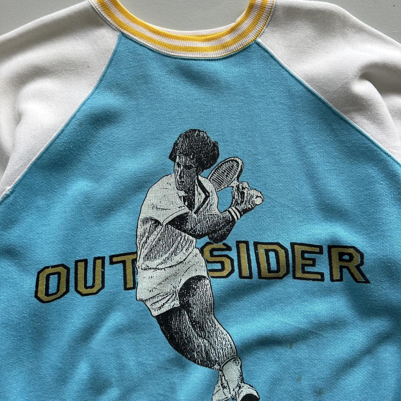 Blue Yellow Tennis 80’s Vintage Graphic Sweatshirt - Women’s 8/10