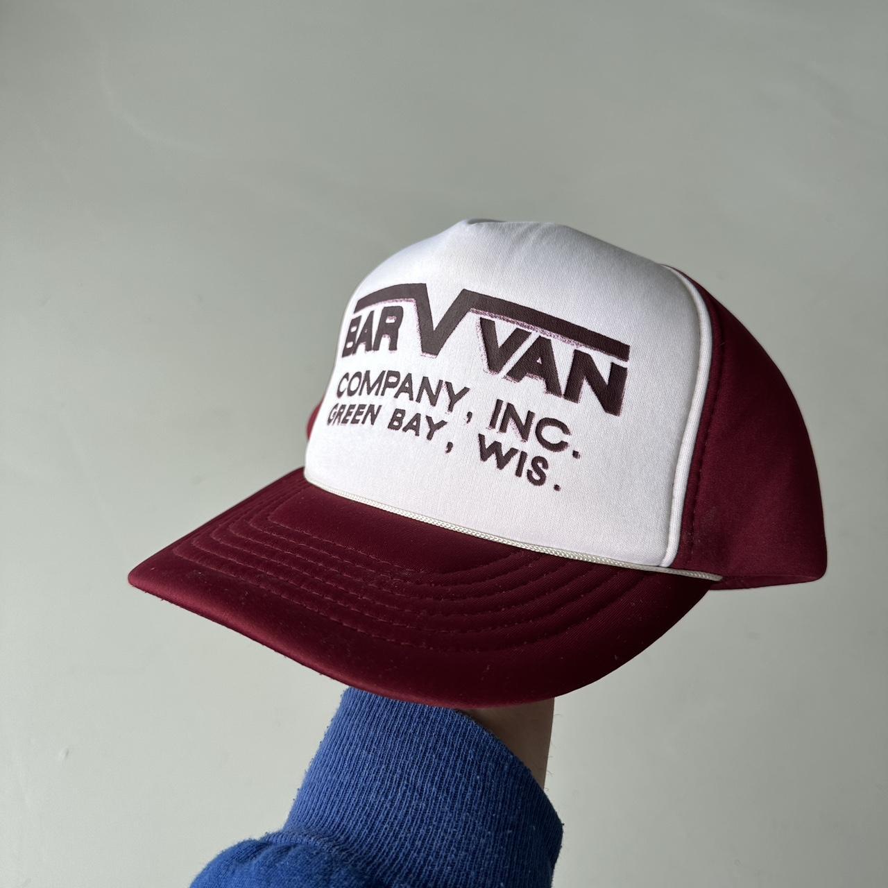 Burgundy Red Bar V Van Mesh and Foam Trucker SnapBack Cap