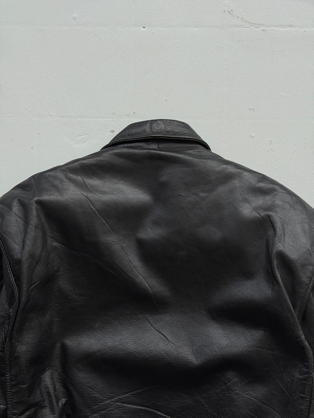 Black A2 Leather Vintage Lined Aviation Bomber Jacket 004 - XL