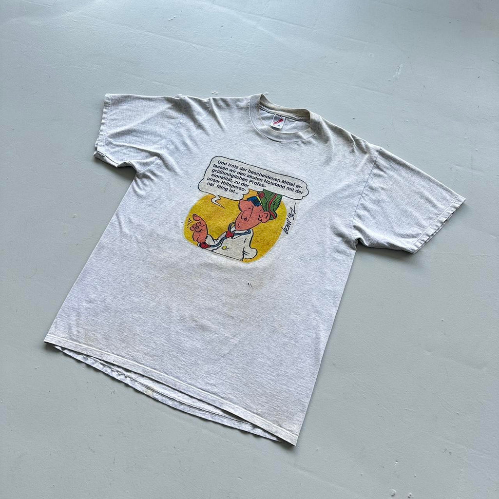 Grey Novelty Cartoon German Airforce Vintage T-shirt - XL