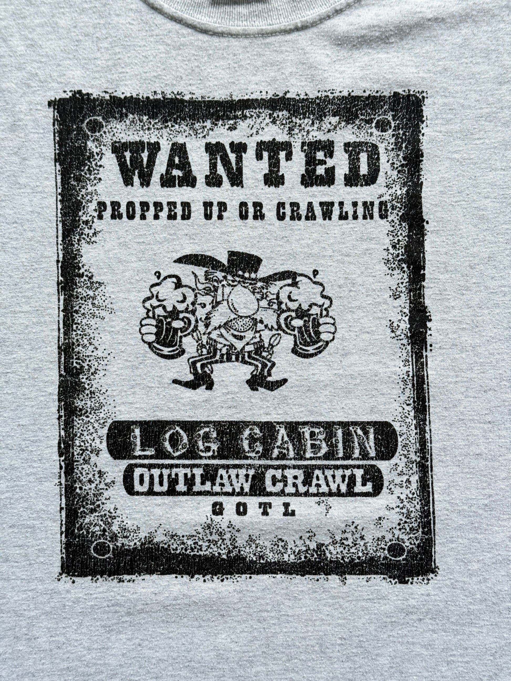 Grey Wanted Western 00's Vintage Graphic T-Shirt - XL