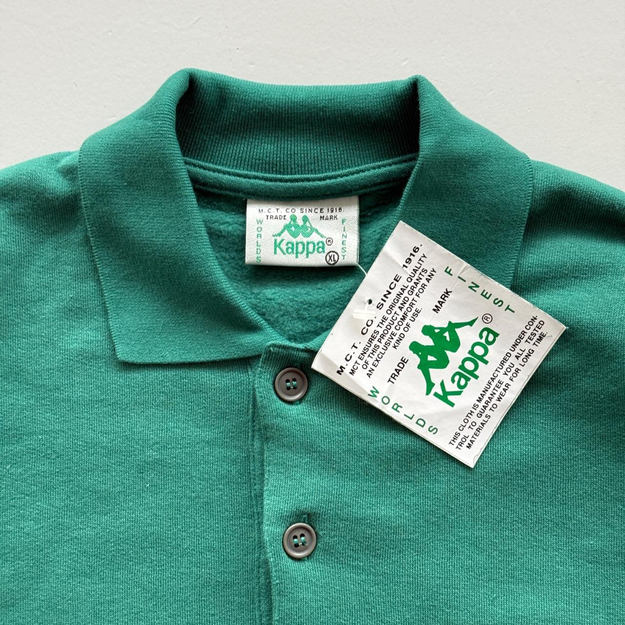 Green Kappa 90's Deadstock Polo Sweatshirt - XL