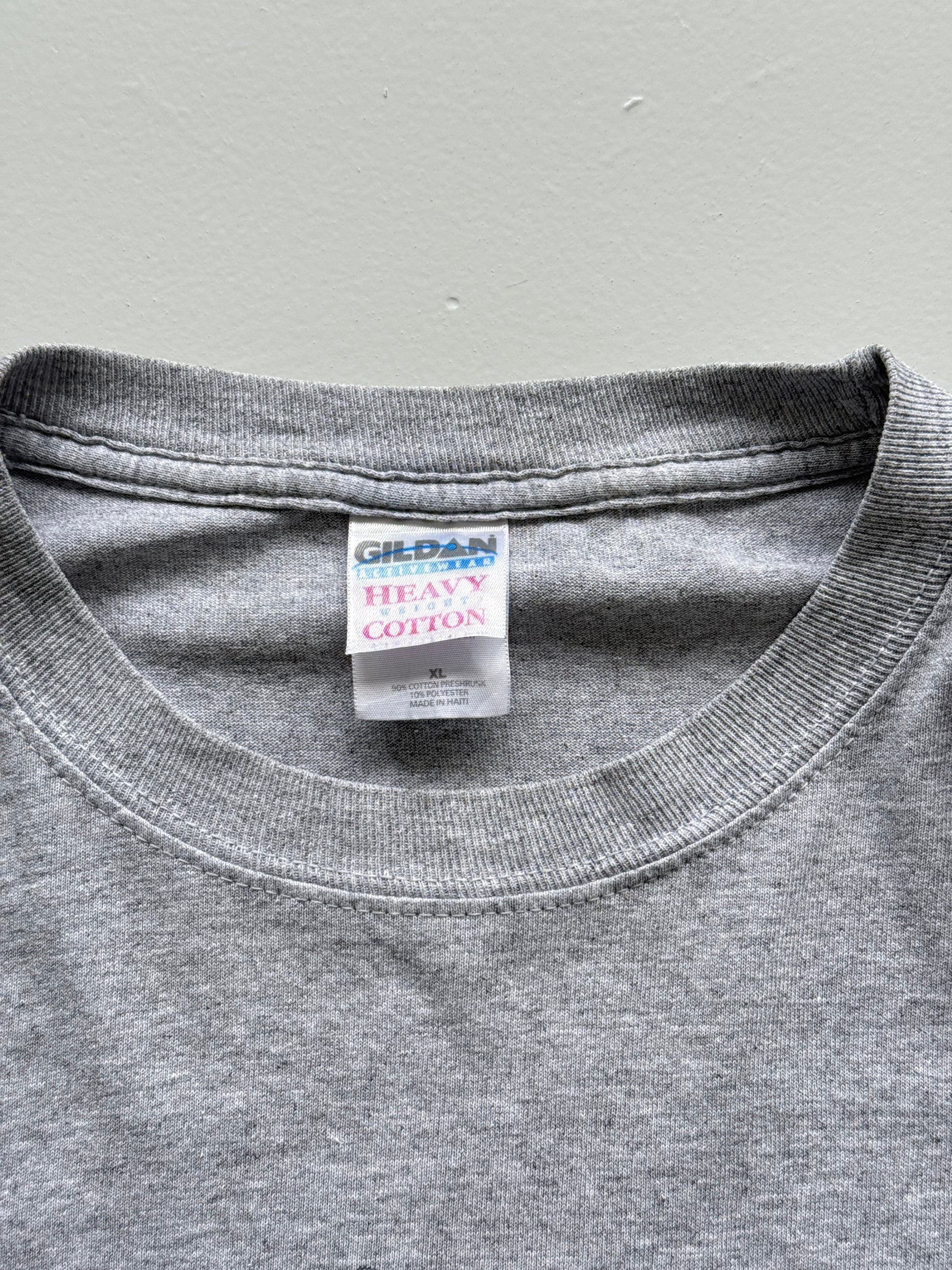 Grey Marathon 00's Vintage Long Sleeve Graphic T-Shirt - XL