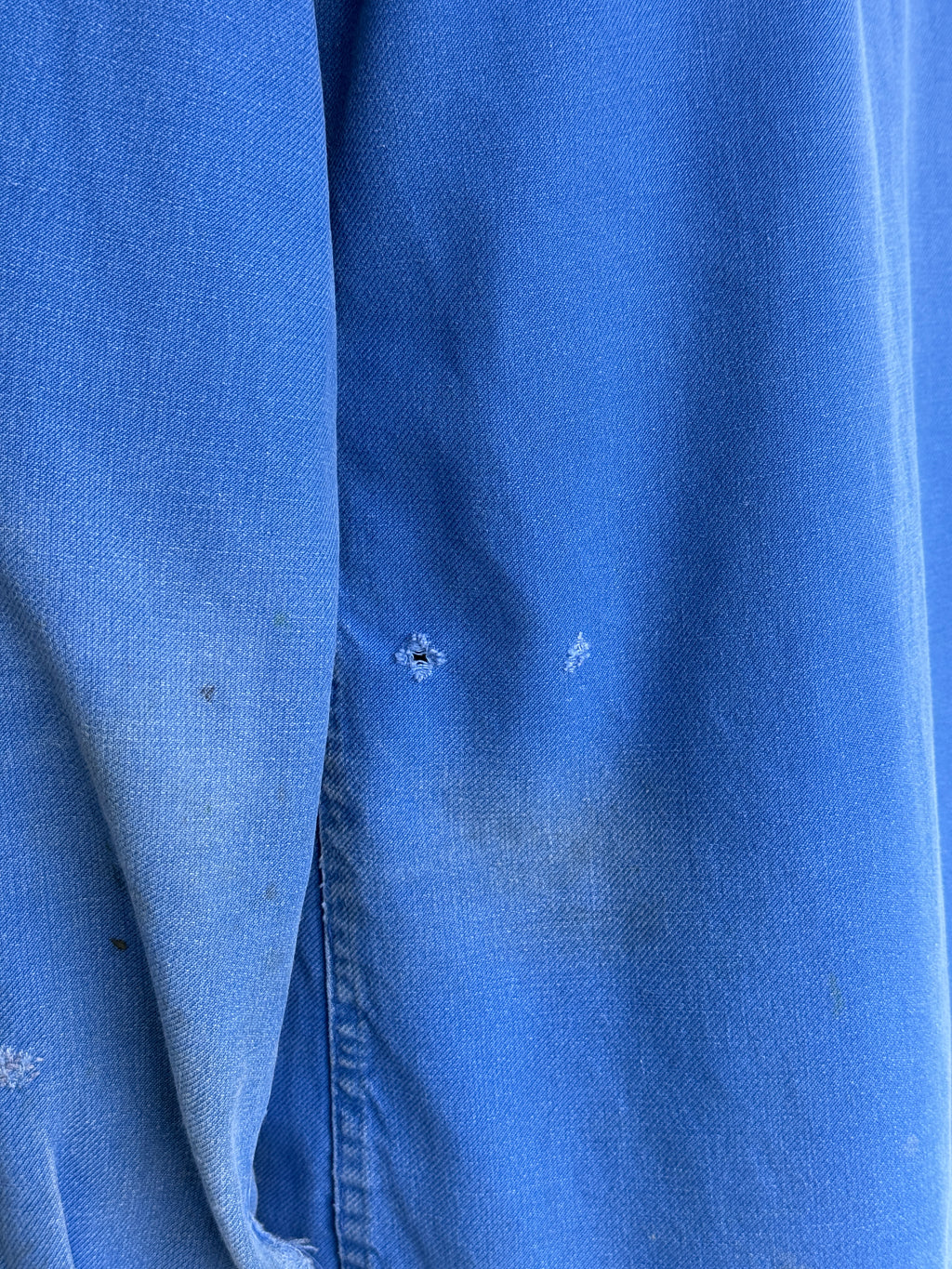 Thrashed Blue French 1970s Vintage Workwear Chore Jacket CH447 - Small