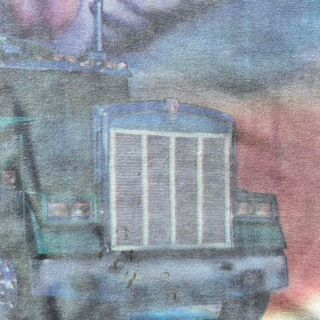 White Airbrushed Husky / Trucker Vintage 90's T-shirt - XL