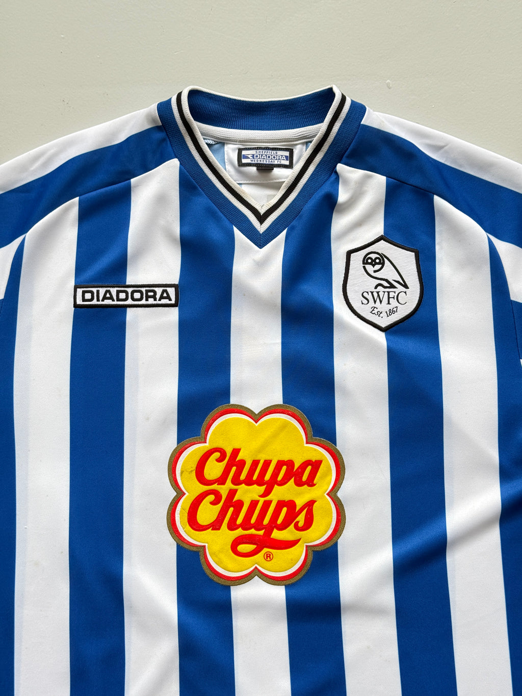 Diadora Sheffield Wednesday Chupa Chups 00's Vintage Football Shirt #18 - Large