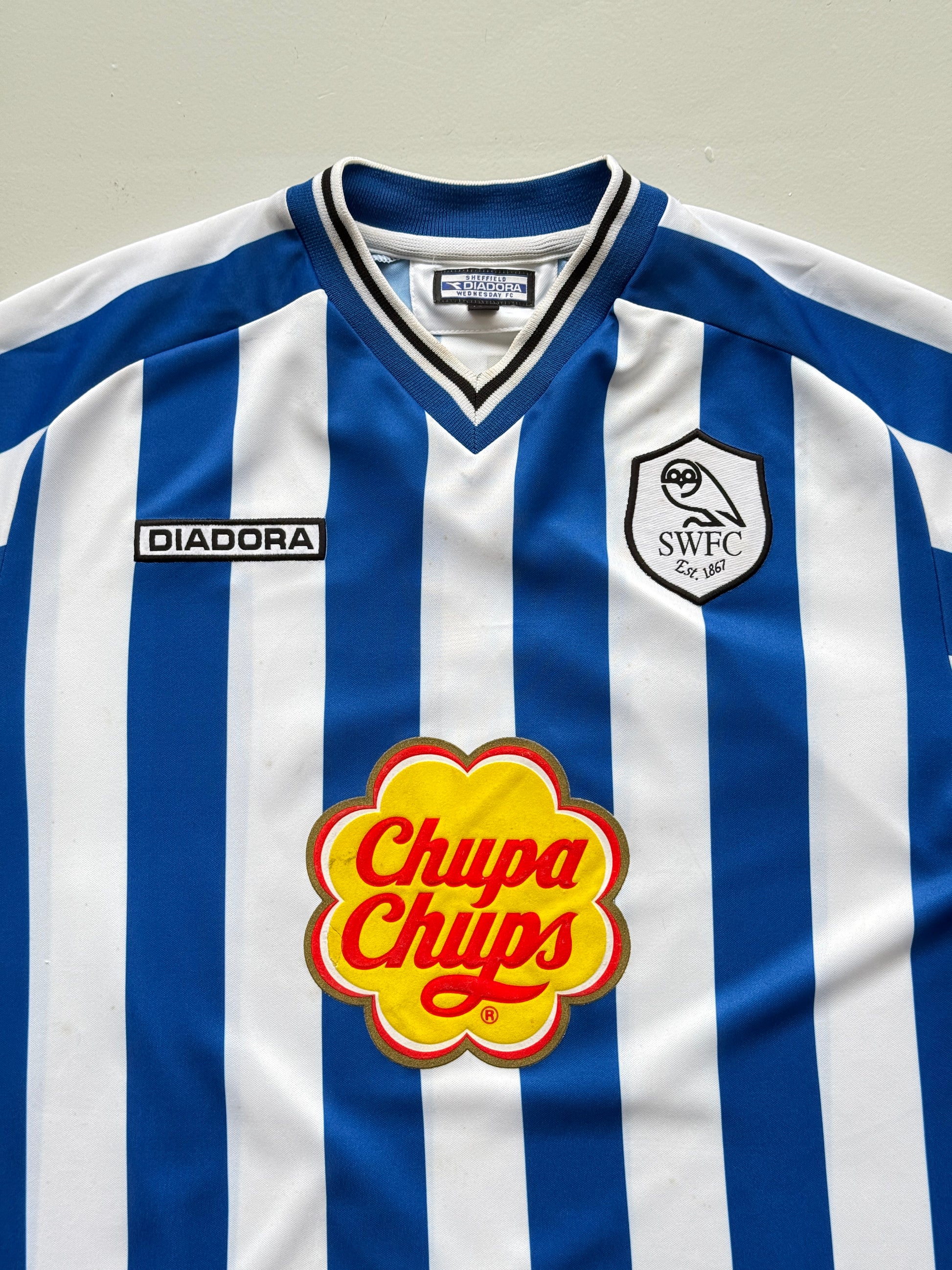 Diadora Sheffield Wednesday Chupa Chups 00's Vintage Football Shirt #18 - Large