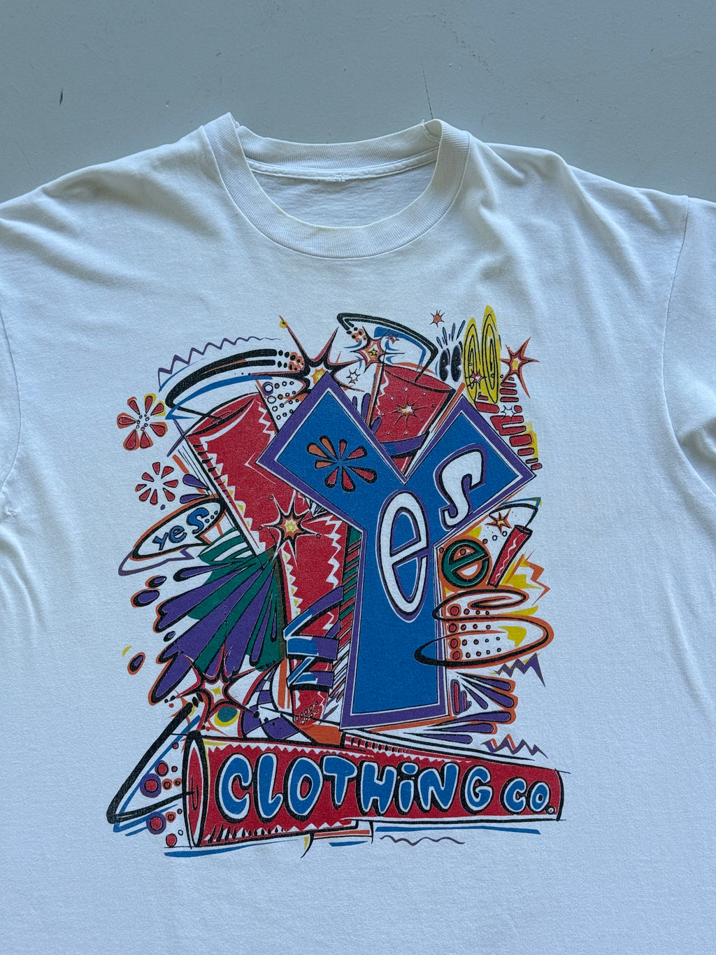 White YES Clothing 90's Vintage Single Stitch Graphic T-Shirt - XL