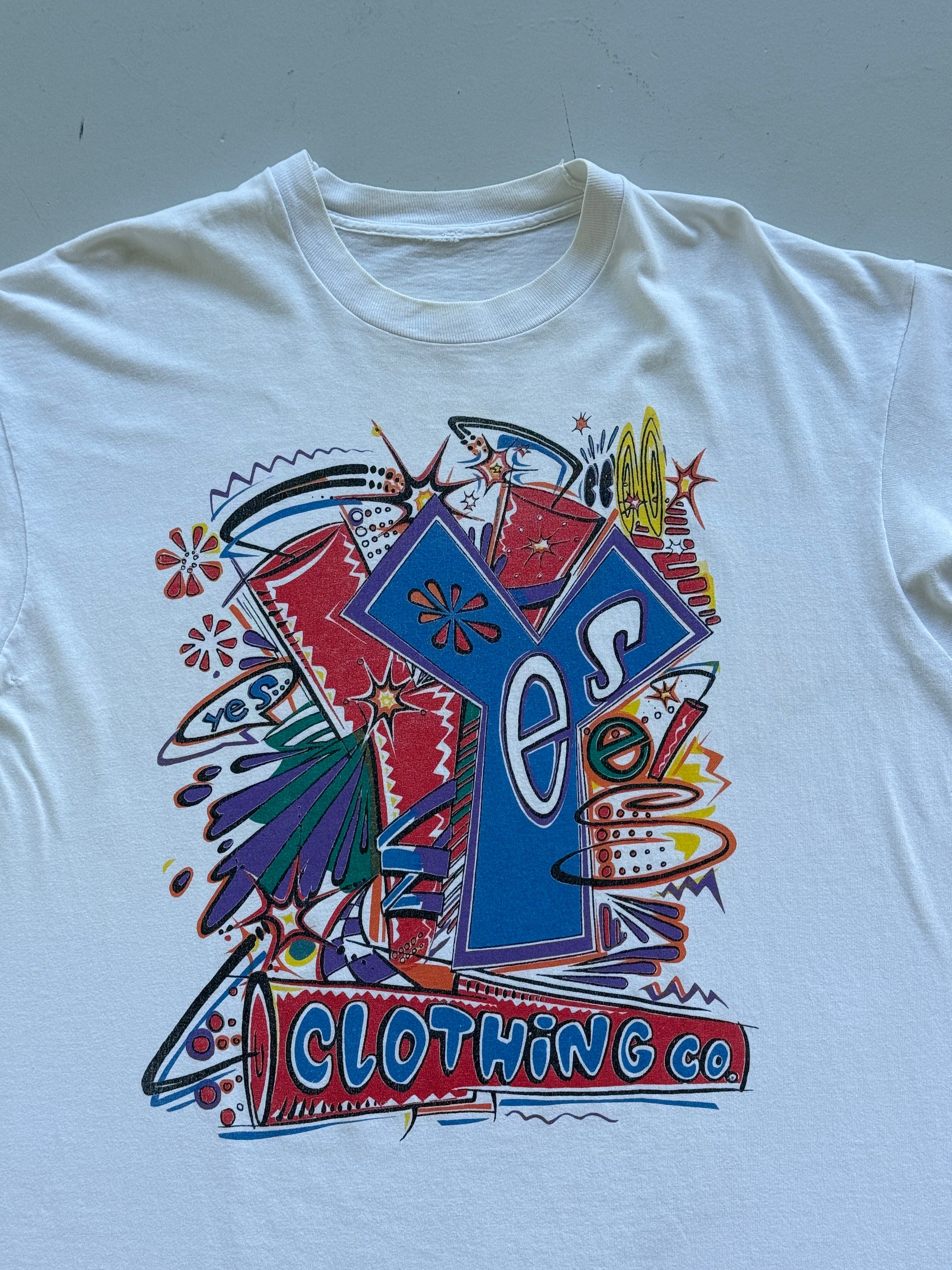 White YES Clothing 90's Vintage Single Stitch Graphic T-Shirt - XL