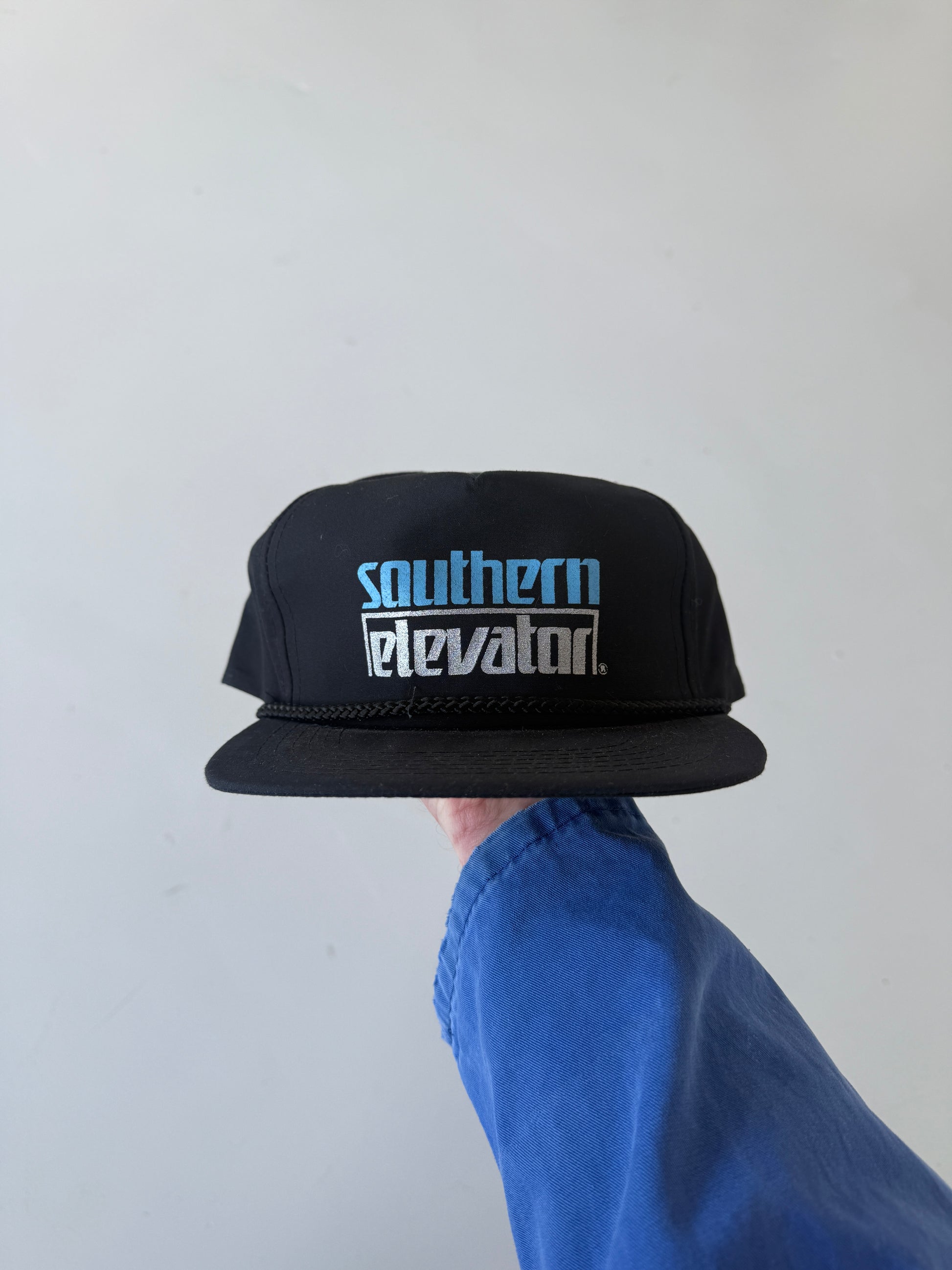 Black Southern Elevator Vintage Cotton Workwear SnapBack Trucker Cap