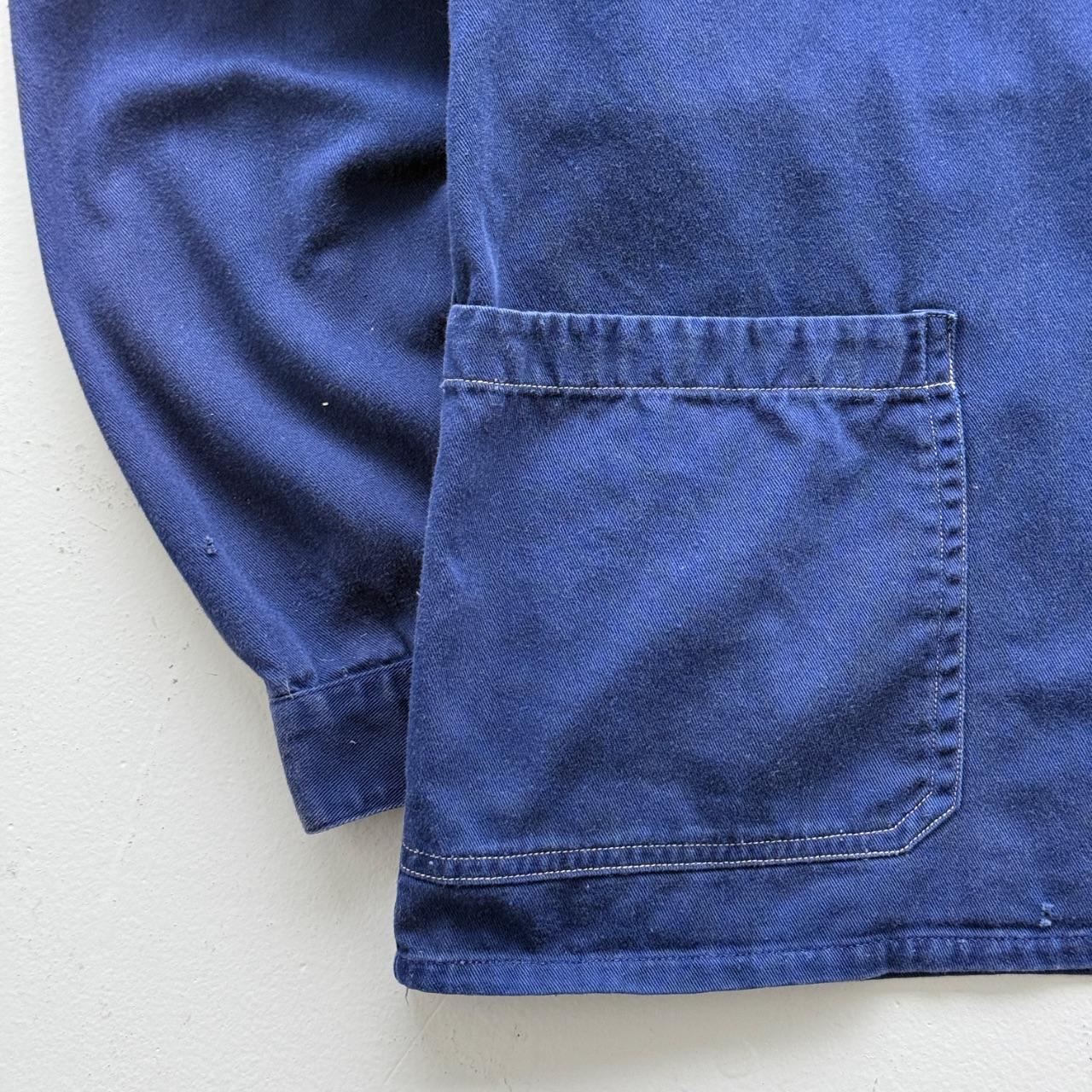 Blue French Workwear Style 80’s Vintage Chore Jacket - Large