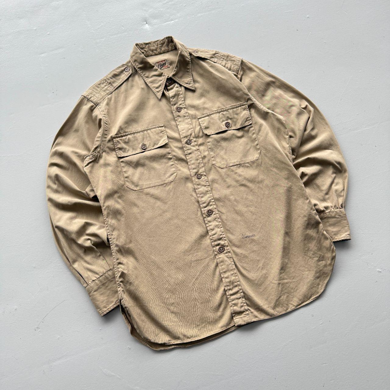 Cream US Army Sanforized 1950s Vintage Shirt - Small