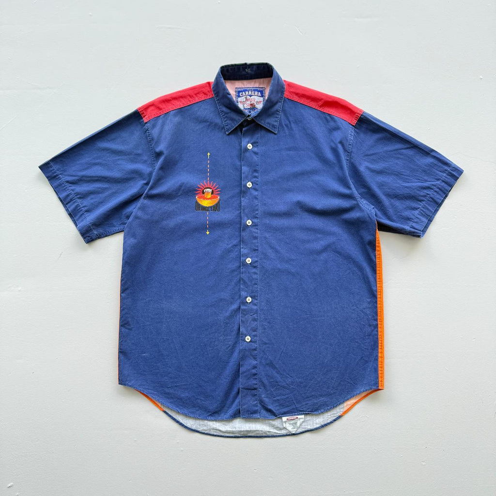 Navy Blue Carrera Vintage 90's Summer Lightweight Shirt - Medium