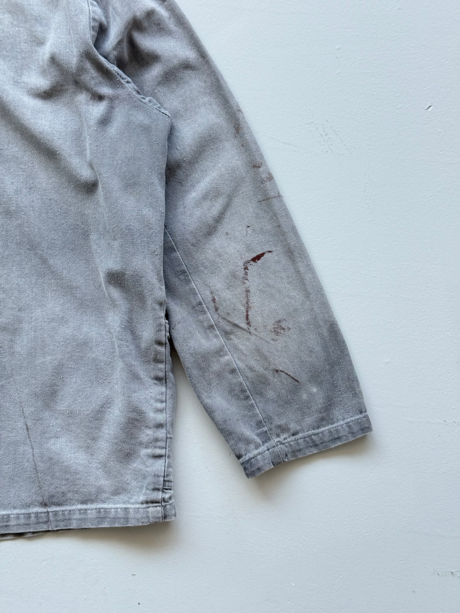 Faded Grey French Chore Jacket 80's Vintage Workwear CH321 - Boxy Medium