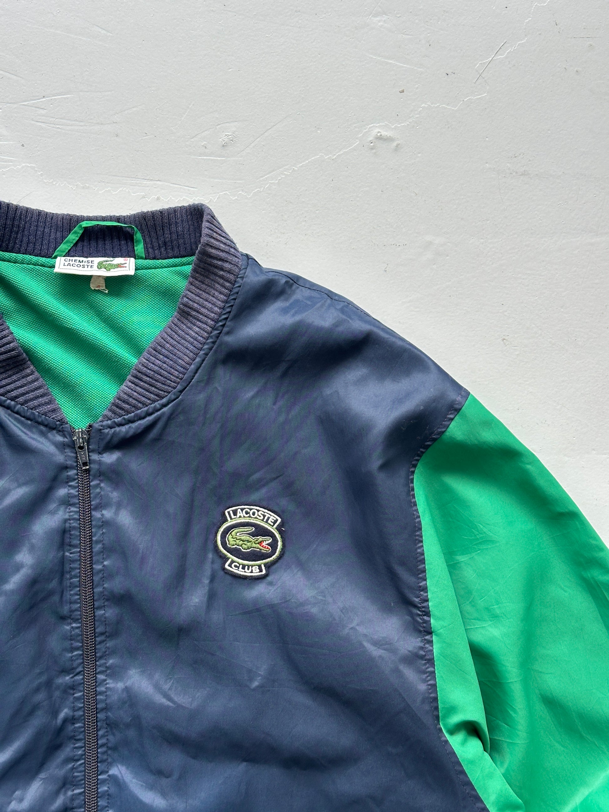 Navy Green Chemise Lacoste 80's Bomber Jacket - Large