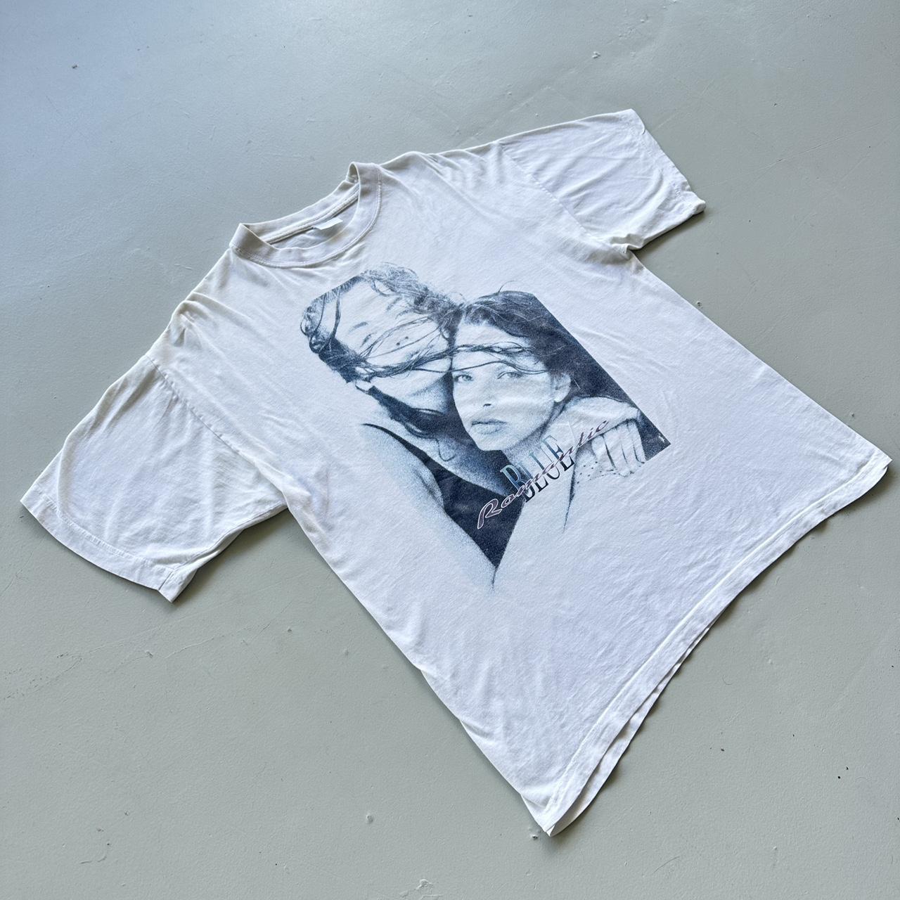 White Blue Romantic 00's Vintage T-shirt - Large