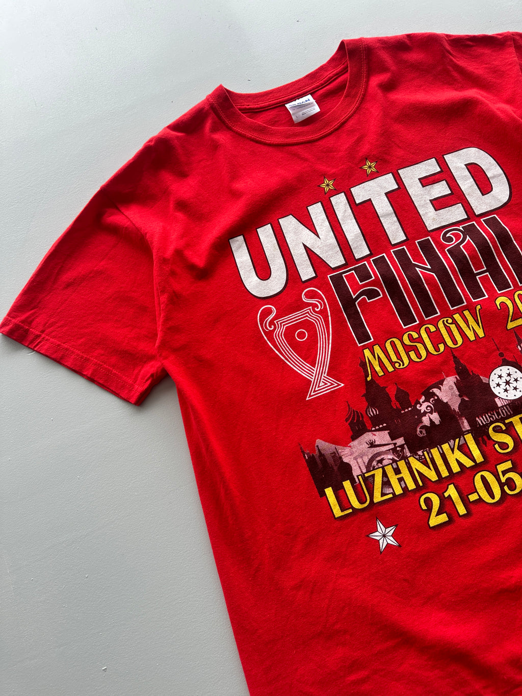 Man United Champions League Final Moscow 2008 Vintage T-Shirt - Large
