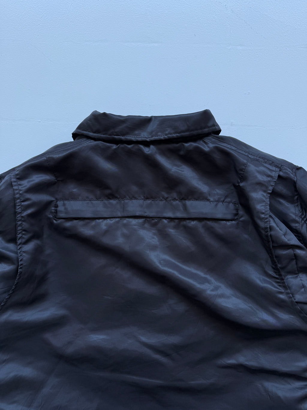 Black 90's Vintage Police Bomber Jacket - Large