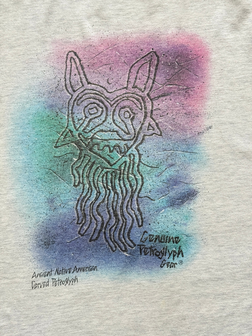 Grey Ancient Native 90's Vintage Single Stitch Graphic Tourist T-Shirt - XL