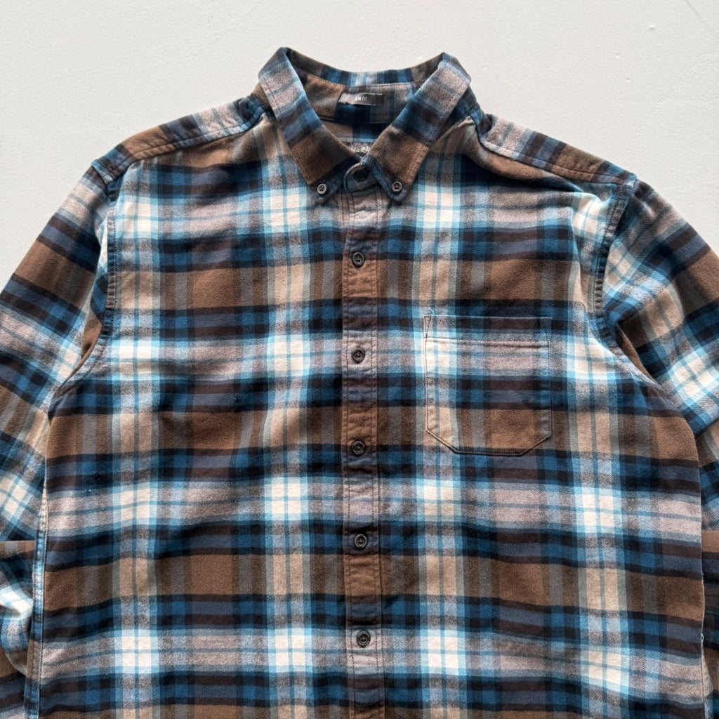 Blue Eddie Bauer 00’s Vintage Flannel Long Sleeve Shirt - Large