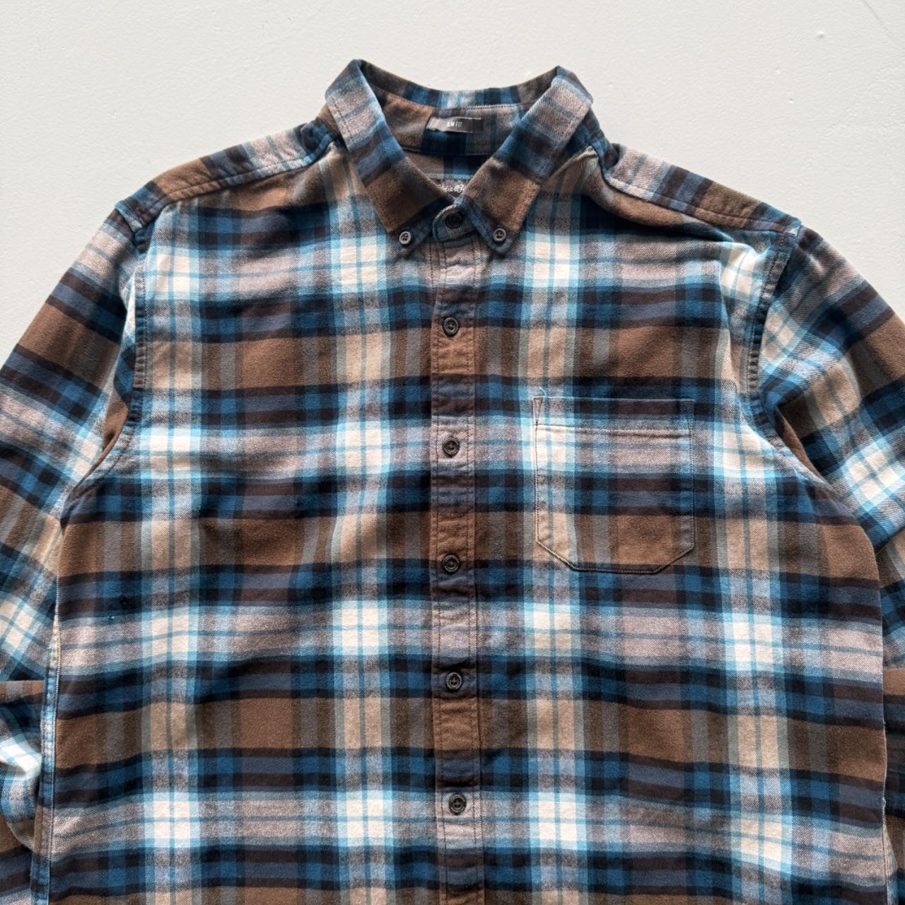 Blue Eddie Bauer 00’s Vintage Flannel Long Sleeve Shirt - Large