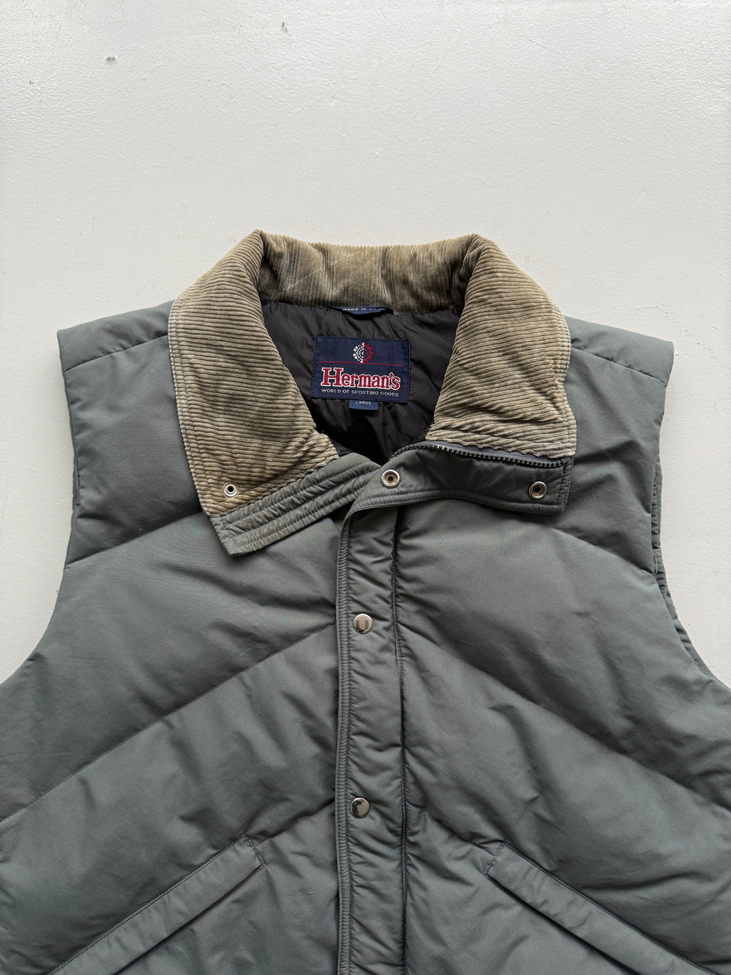 Grey Hermans 90's Vintage Puffer Vest Body Warmer - Large