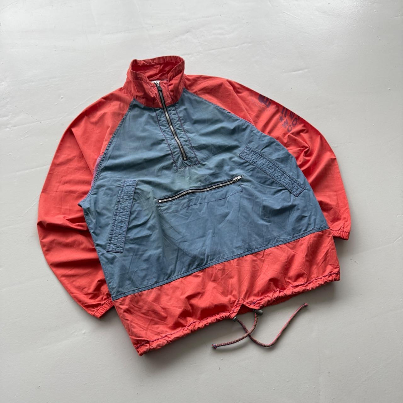 Red Blue Kappa 90's Vintage 1/4 Zip Windbreaker - Medium