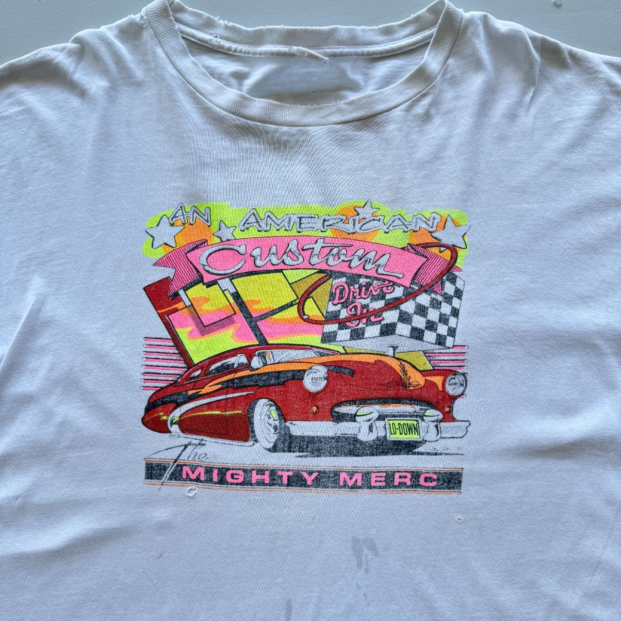 White Custom Cars Hot Rods Thrashed Vintage 90s T-shirt - XL
