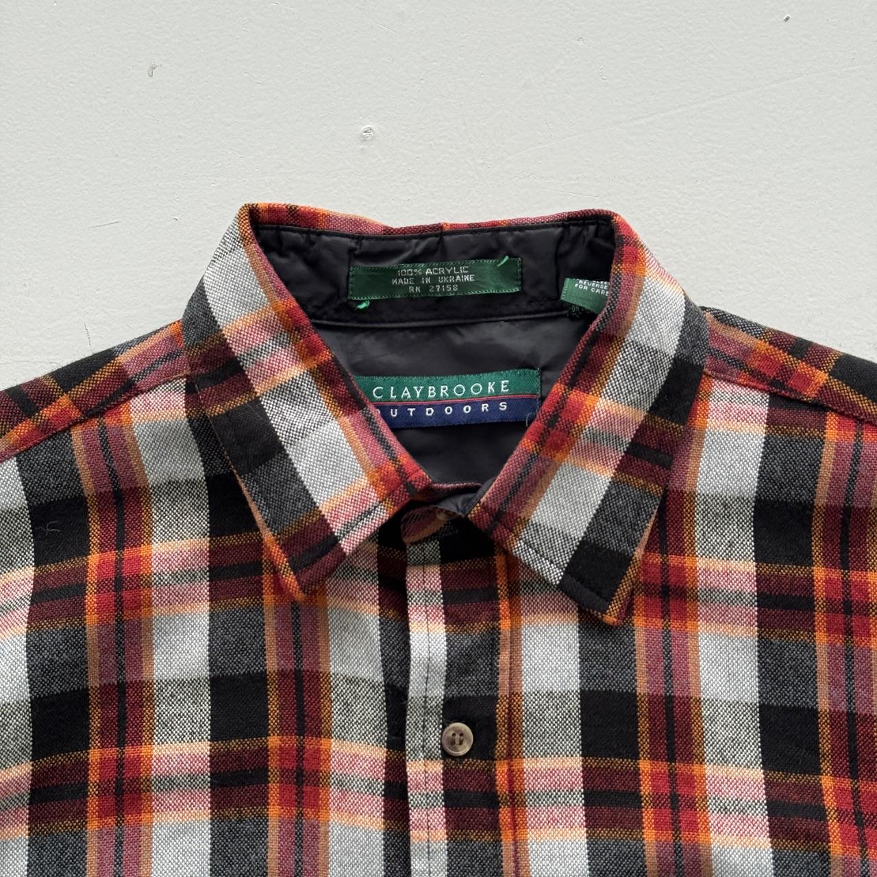 Red and Black Checkered Claybrooke 90s Vintage Long Sleeve Shirt - Large