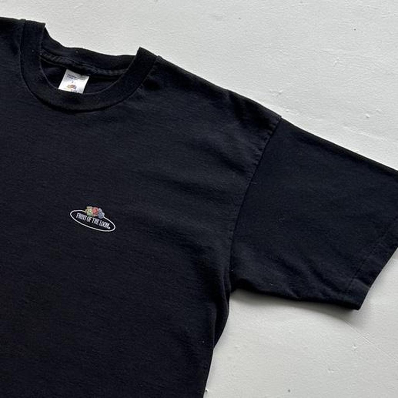 Fruit Of The Loom Black Blank 90s Vintage T-shirt - Large