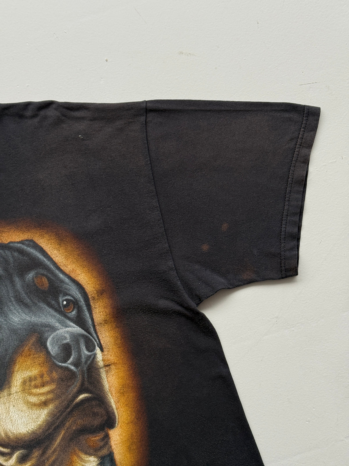 Black Rottweiler Dog Late 90's Vintage Graphic T-Shirt - XL