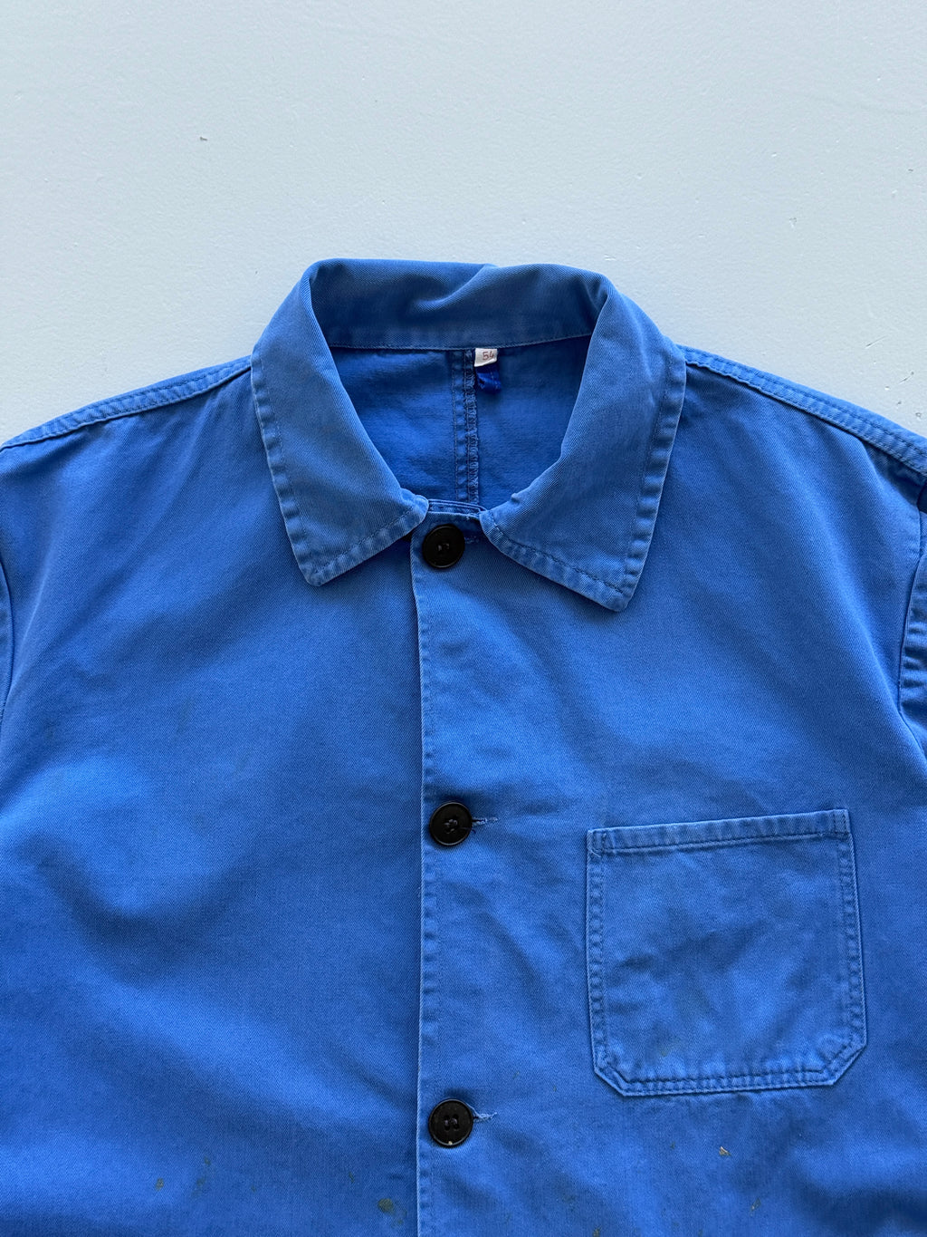Blue Chore Jacket 90's Vintage French Workwear CH123 - Medium