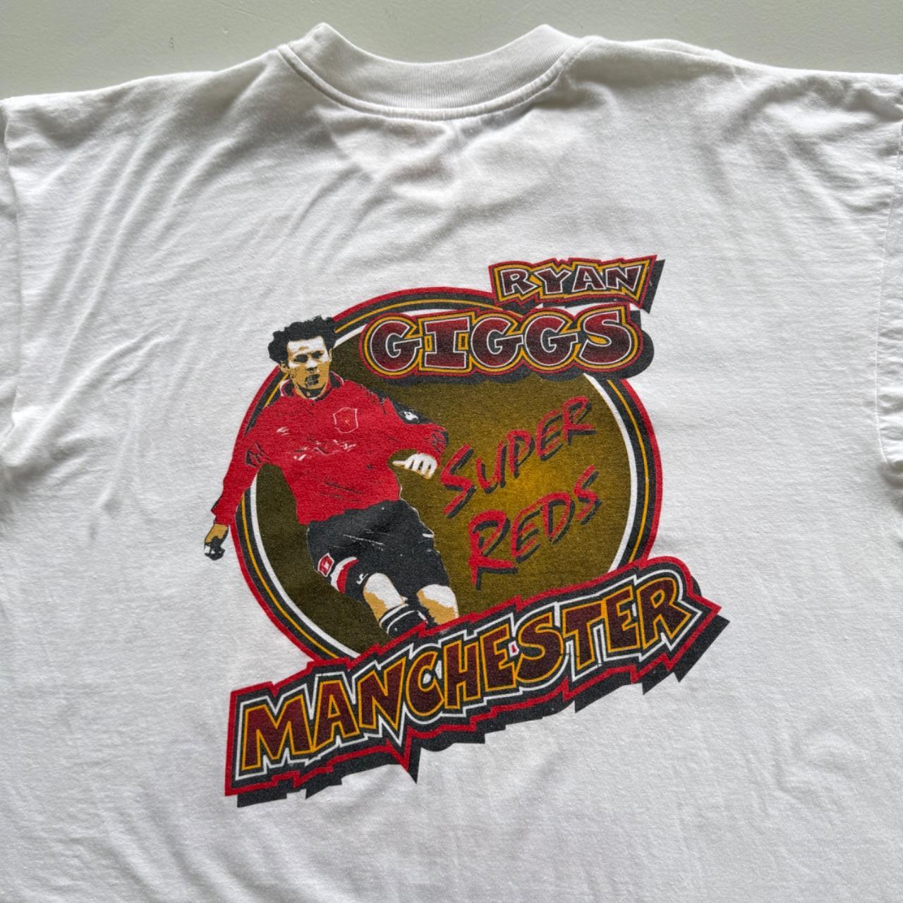 White Ryan Giggs 90s Vintage Manchester United Graphic T-Shirt - XL