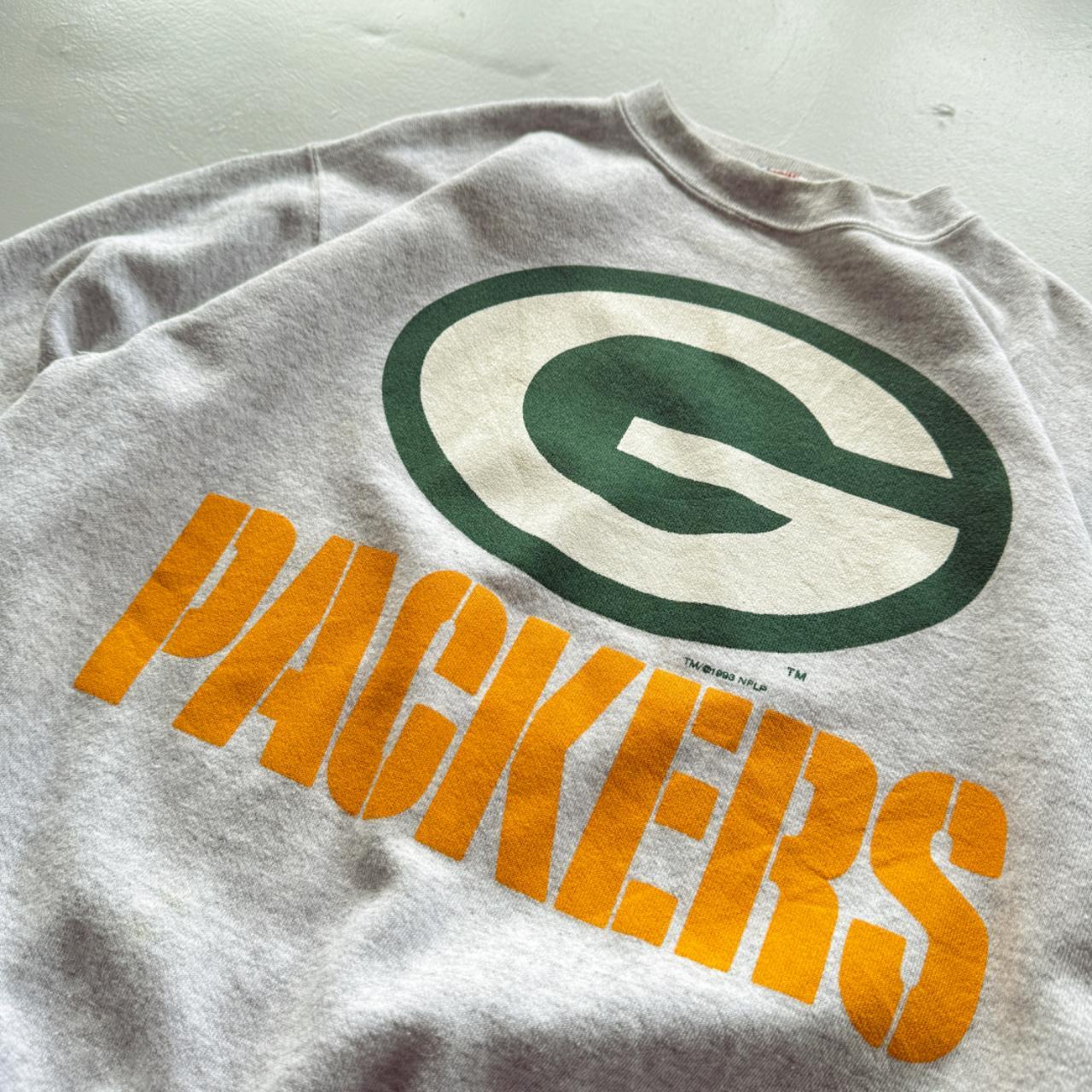 Grey Green Bay Packers NFL 90's Graphic Sweatshirt - Large