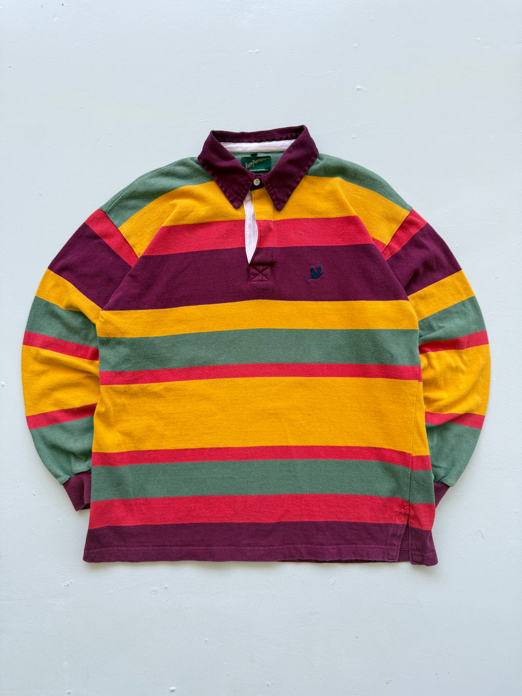 John Partridge English Clothing Striped Vintage Rugby Polo Shirt - Medium