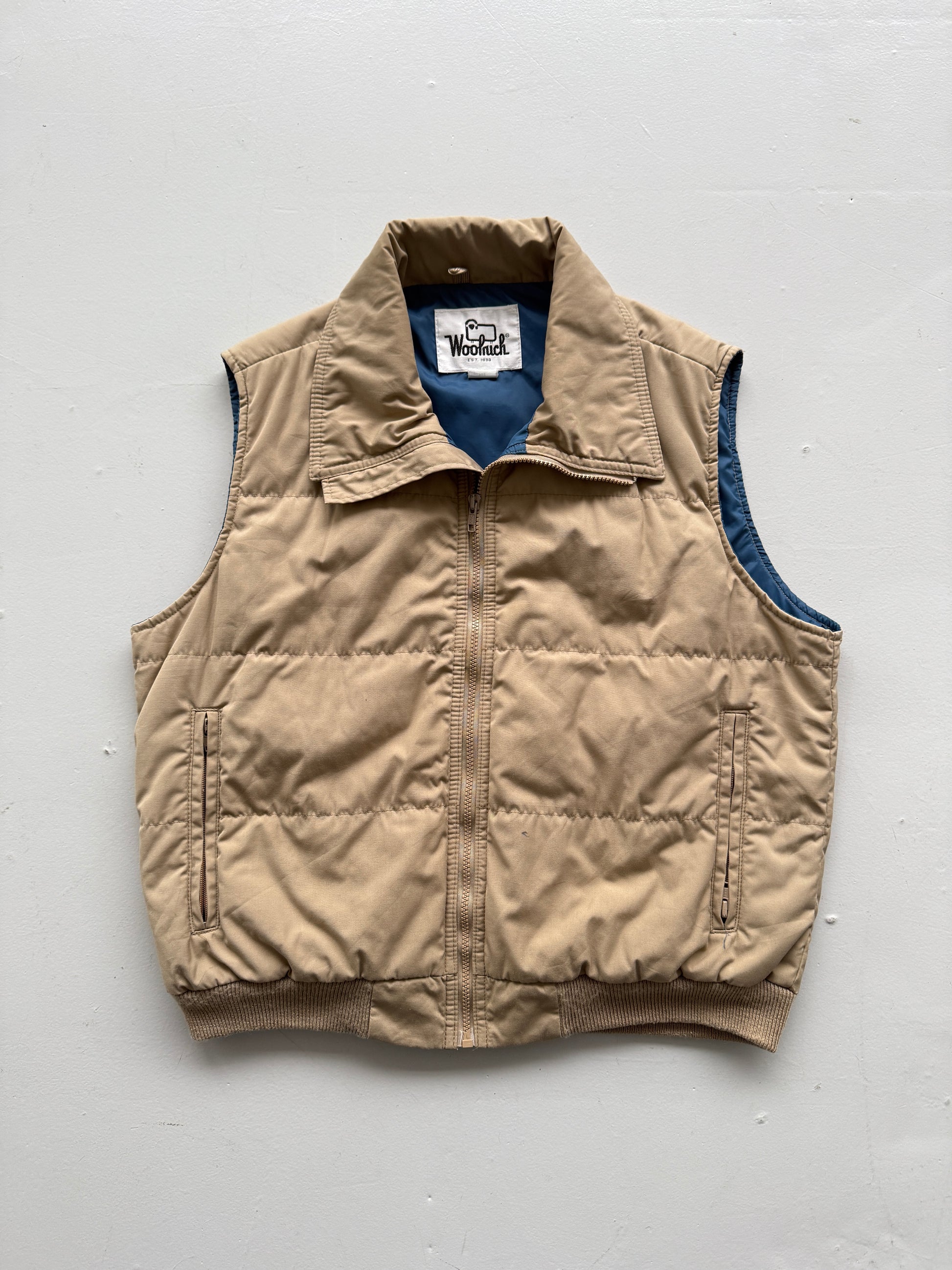 Cream Woolrich 90's Vintage Insulated Puffer Vest Body Warmer - Medium